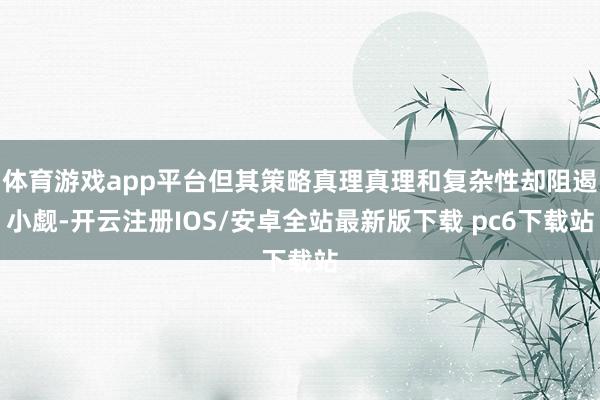 体育游戏app平台但其策略真理真理和复杂性却阻遏小觑-开云注册IOS/安卓全站最新版下载 pc6下载站